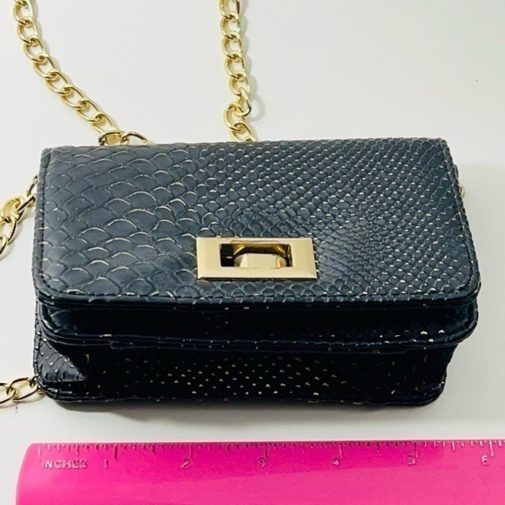 Dark dark blue & Gold mini bag